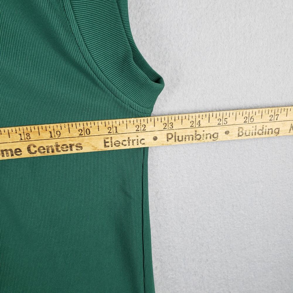 Entro Size L Cap Sleeve Pleated Blouse Green Fall Closet Staple Elevated Basic - Picture 2 of 8